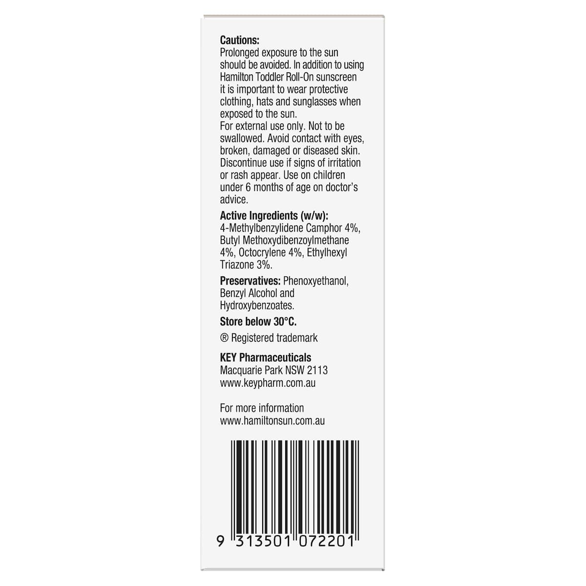 Thumbnail Hamilton Toddler Sunscreen Roll - On SPF 50+ - 50ml