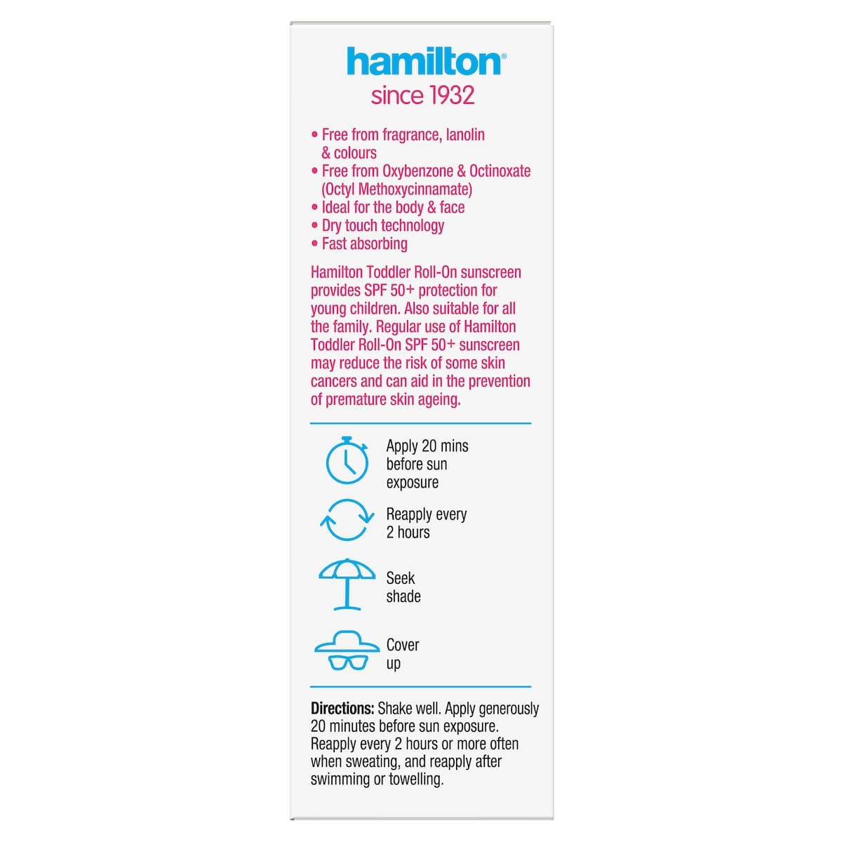 Thumbnail Hamilton Toddler Sunscreen Roll - On SPF 50+ - 50ml