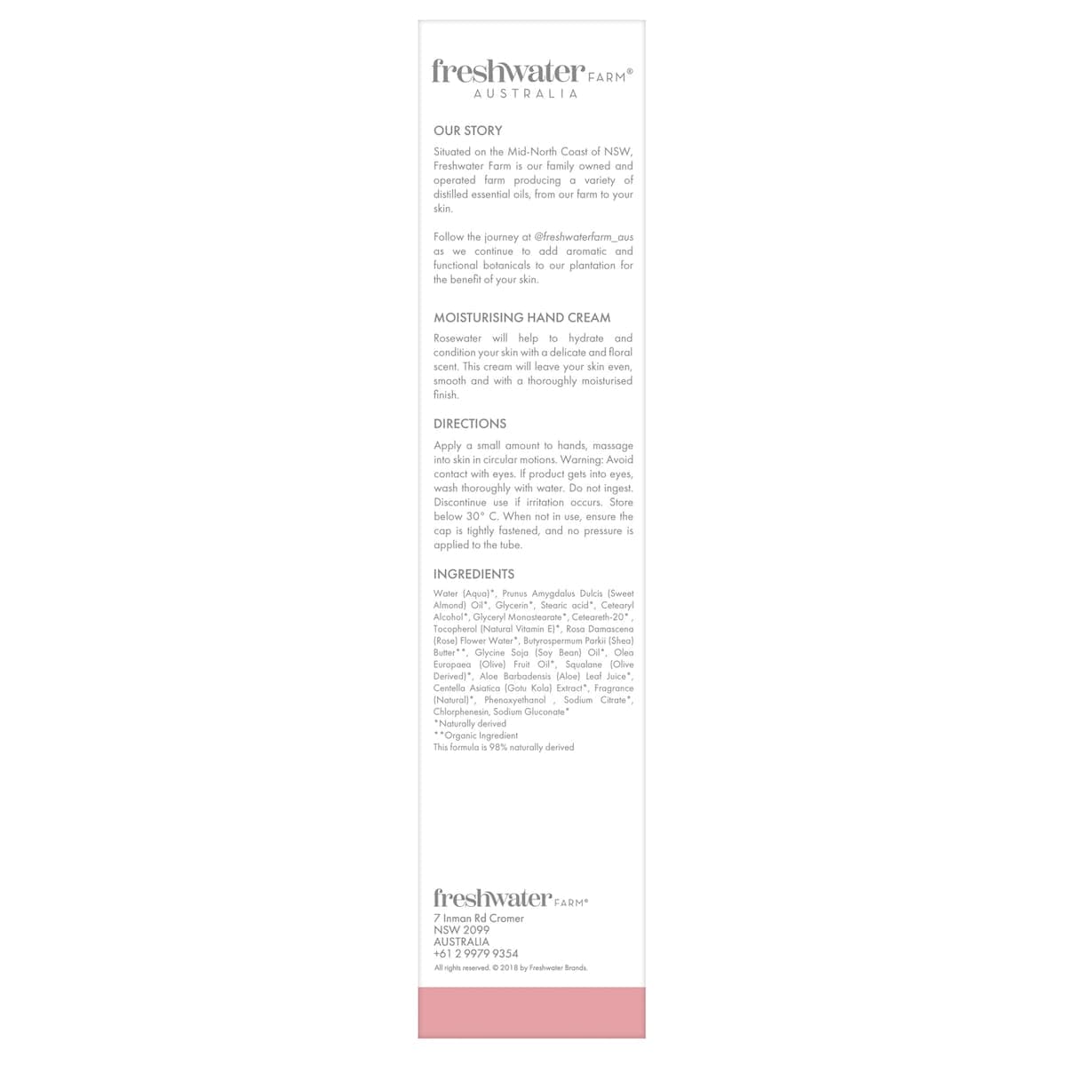 Thumbnail Freshwater Farm Rosewater Hand Cream 100ml