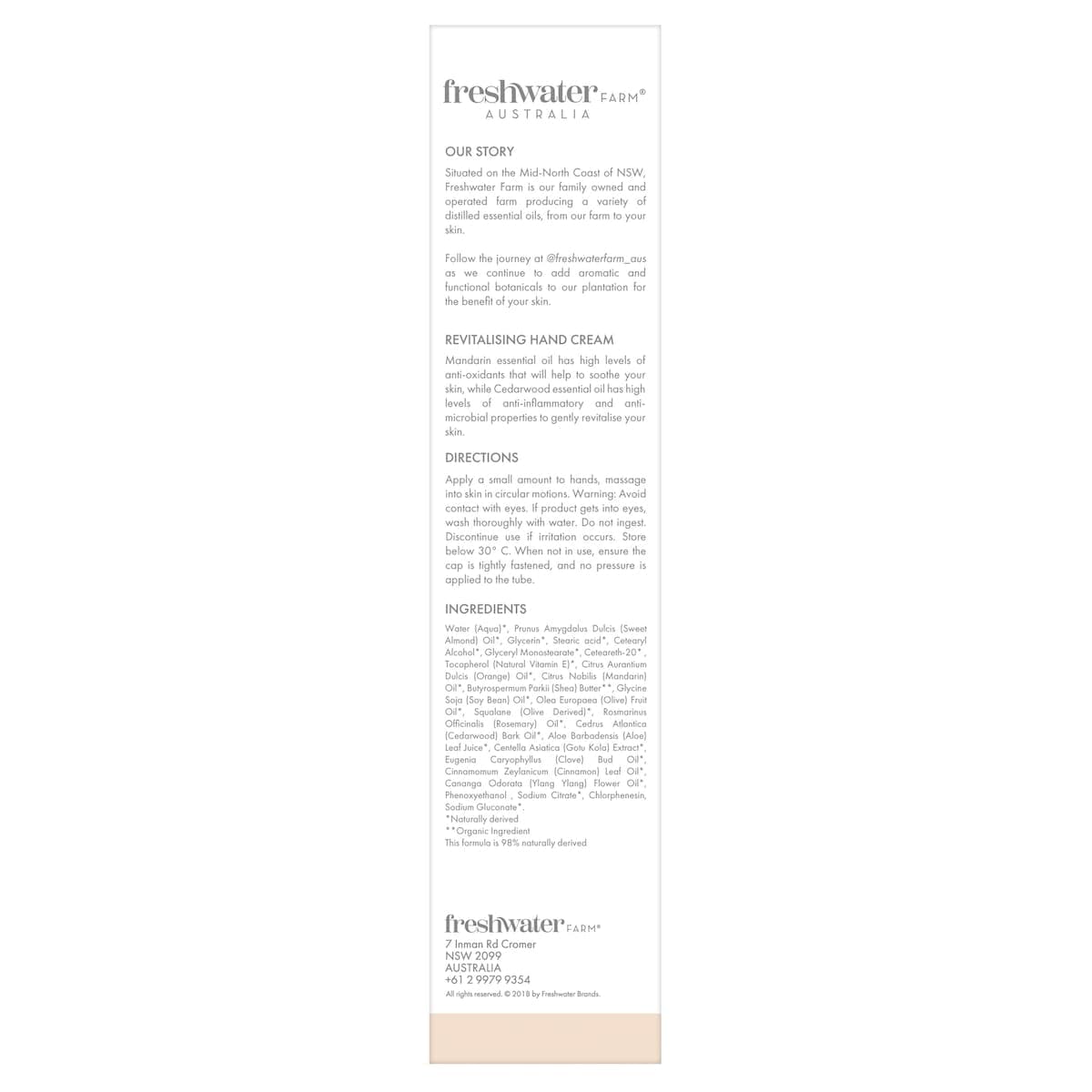 Thumbnail Freshwater Farm Mandarin + Cedarwood Oil Hand Cream 100ml
