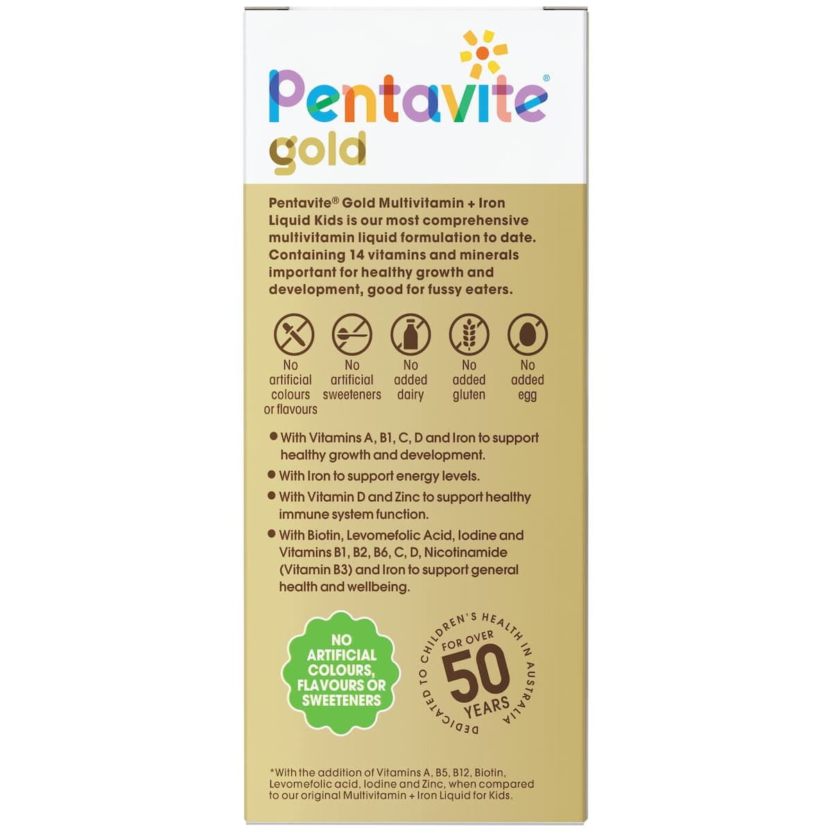 Thumbnail Pentavite Gold Multivitamin + Iron Liquid Kids 200ml