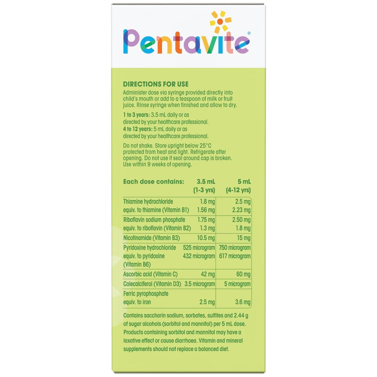 Thumbnail Pentavite Kids Multivitamin + Iron Liquid 200ml (New Formula)