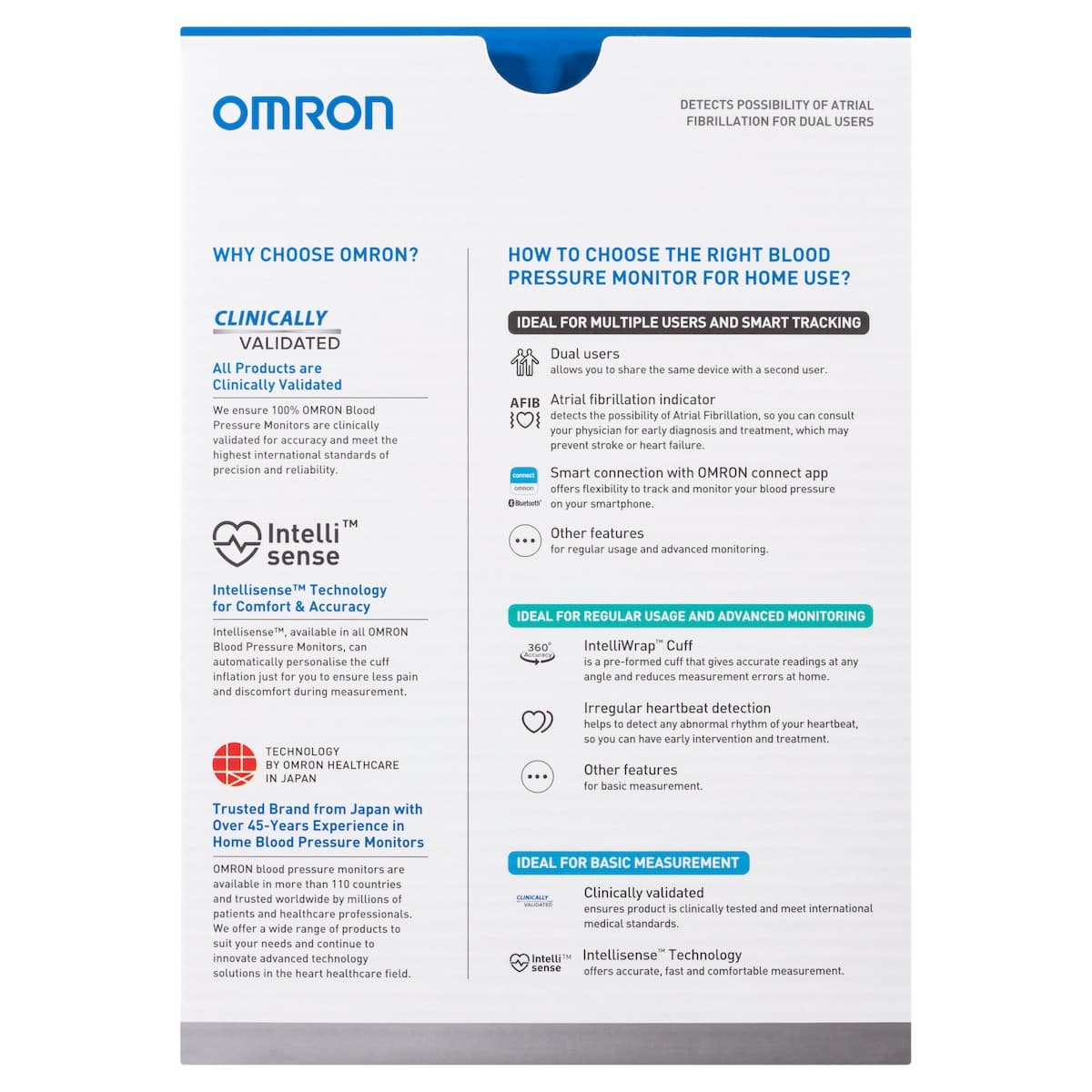 Thumbnail Omron HEM7361T Advanced + AFIB Indicator Bluetooth Blood Pressure Monitor