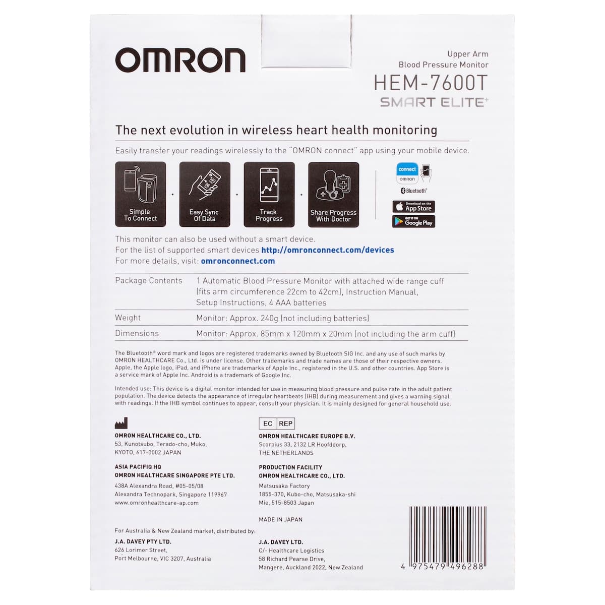Thumbnail Omron HEM7600T Smart Elite Blood Pressure Monitor