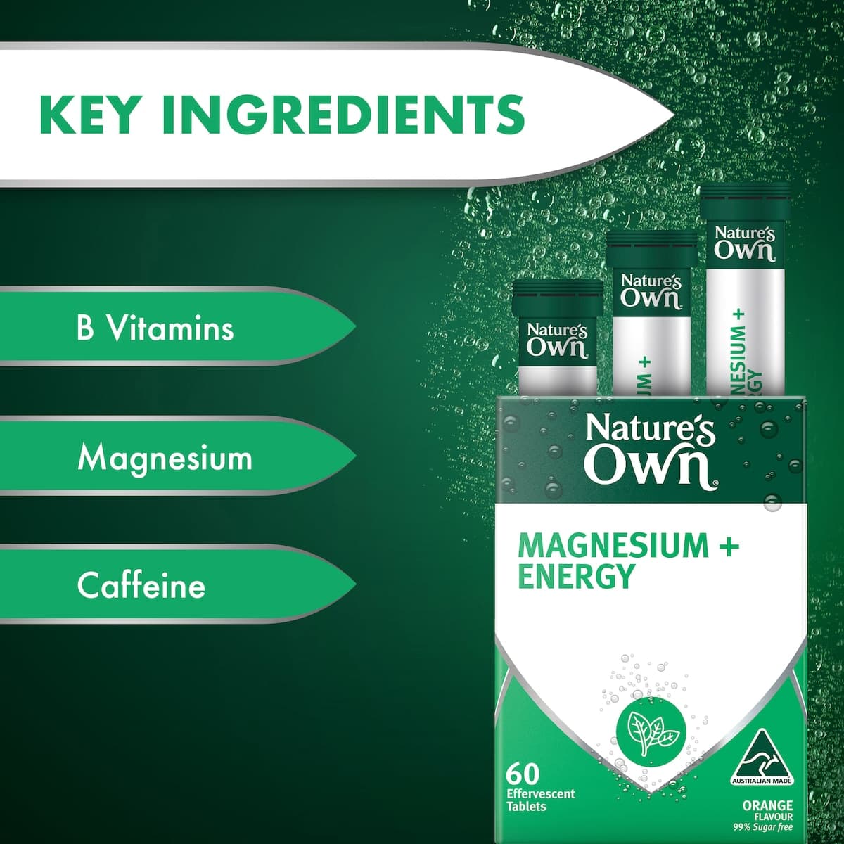 Thumbnail Nature's Own Effervescent Magnesium + Energy Tablets 60 Pack