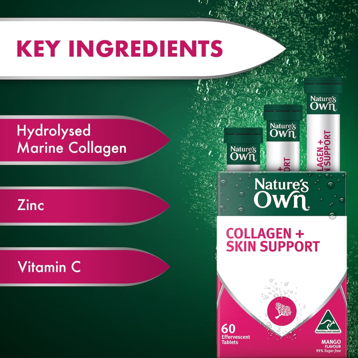Thumbnail Nature's Own Effervescent Collagen + Skin Support Tablets 60 Pack