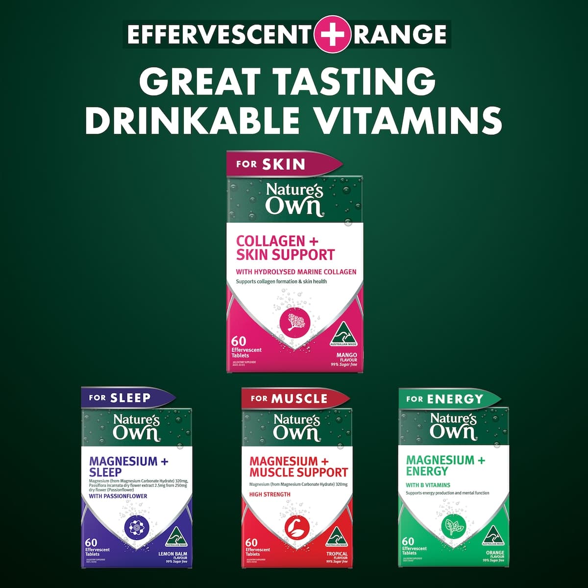 Thumbnail Nature's Own Effervescent Collagen + Skin Support Tablets 60 Pack
