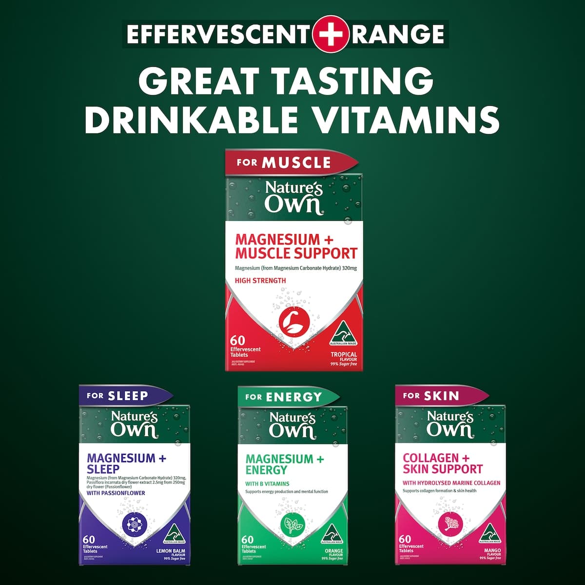 Thumbnail Nature's Own Effervescent Magnesium + Muscle Support Tablets 60 Pack