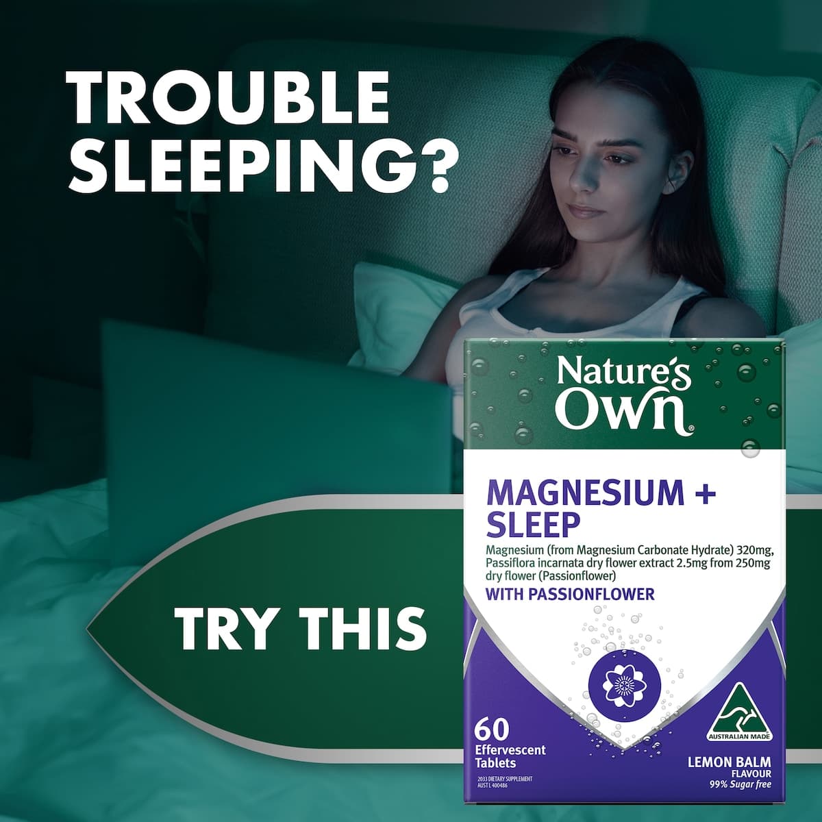 Thumbnail Nature's Own Effervescent Magnesium + Sleep Tablets 60 Pack