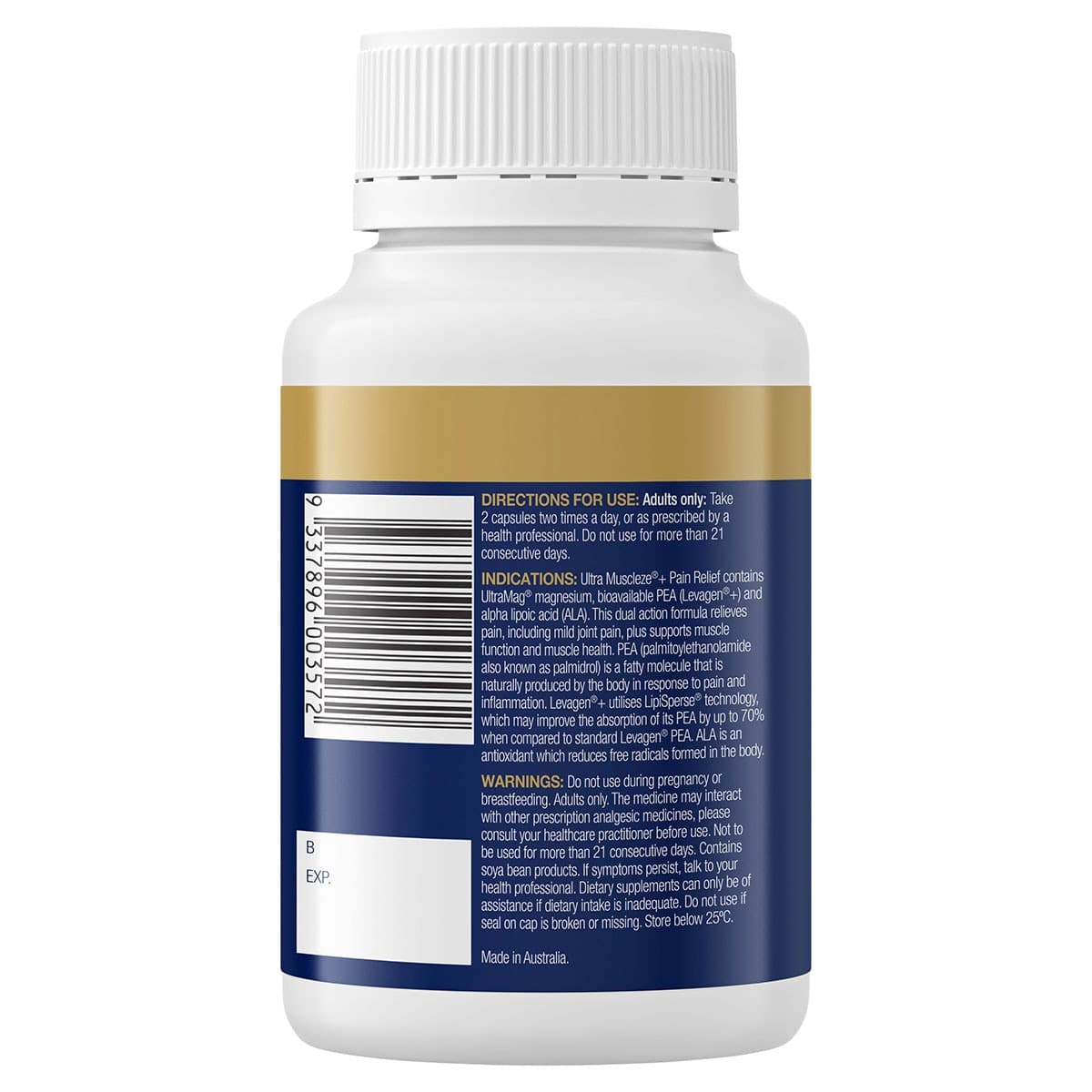 Thumbnail BioCeuticals Ultra Muscleze + Pain Relief 56 Hard Capsules