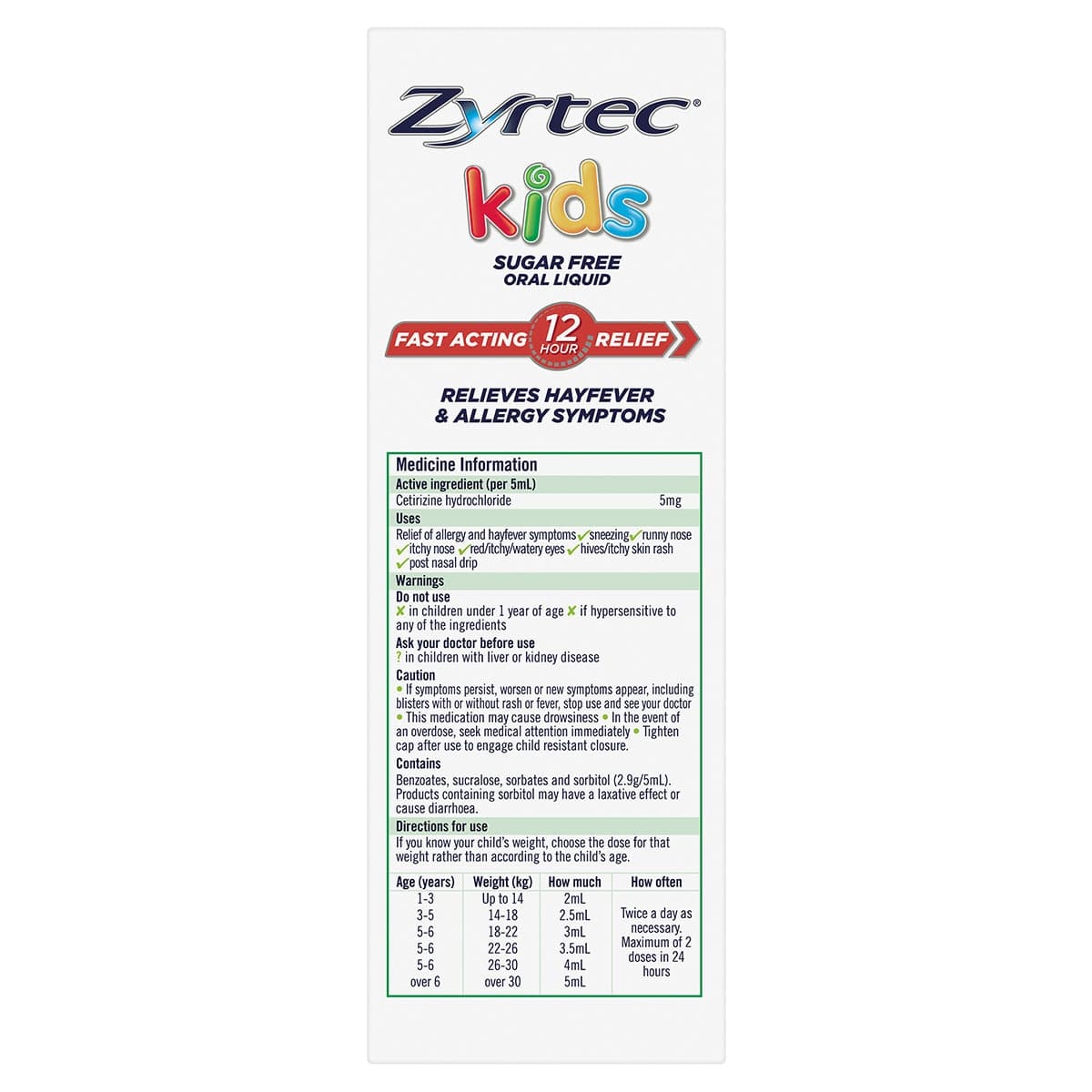Thumbnail Zyrtec Kids Fast Acting Allergy & Hayfever Relief Grape Flavour Oral Liquid 2 X 120ml