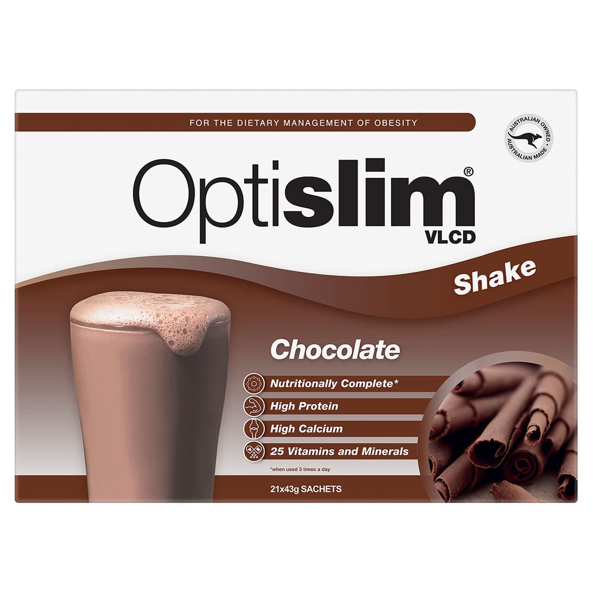 Thumbnail Optislim VLCD Shake Chocolate - 21 x 43g Sachets