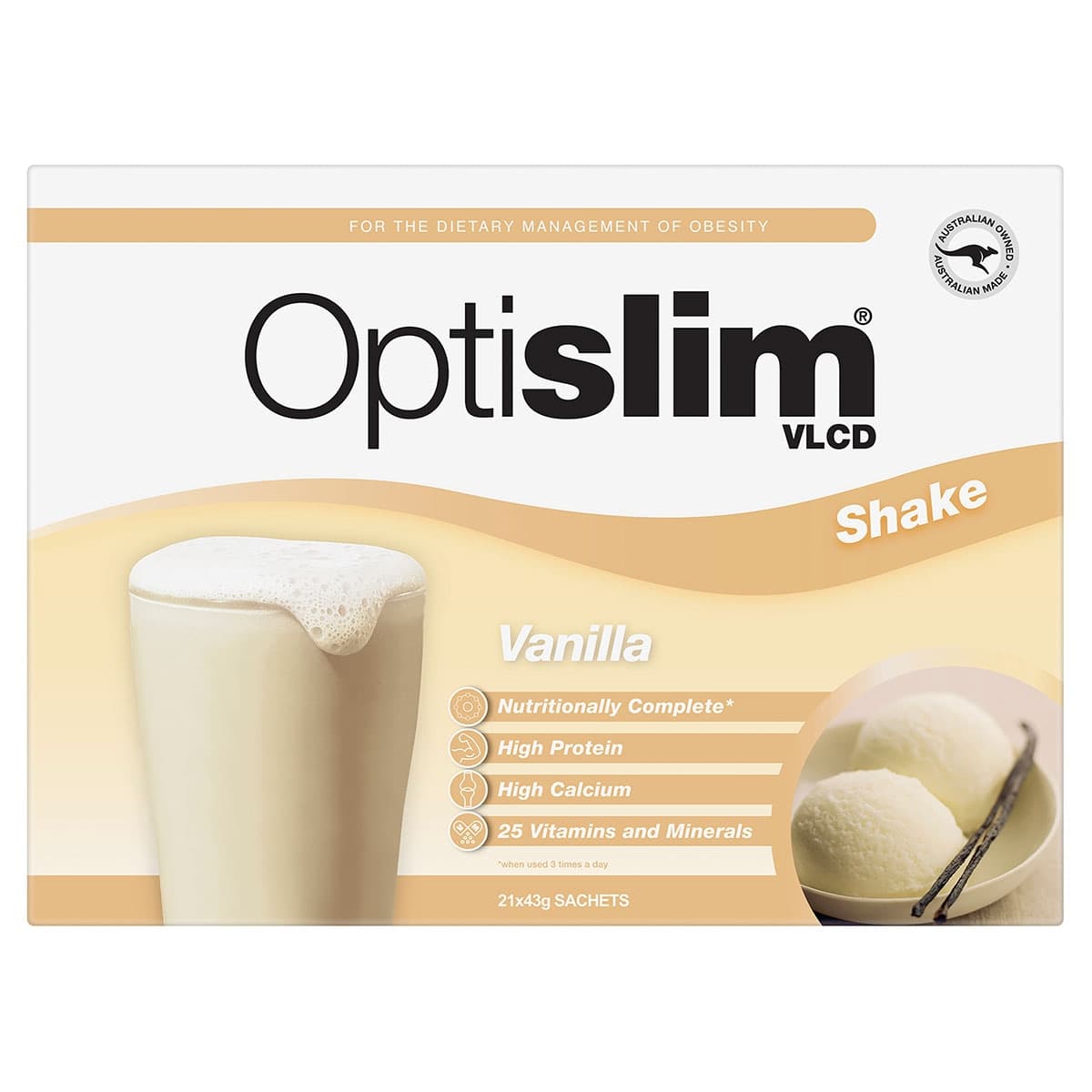 Thumbnail Optislim VLCD Shake Vanilla - 21 x 43g Sachets