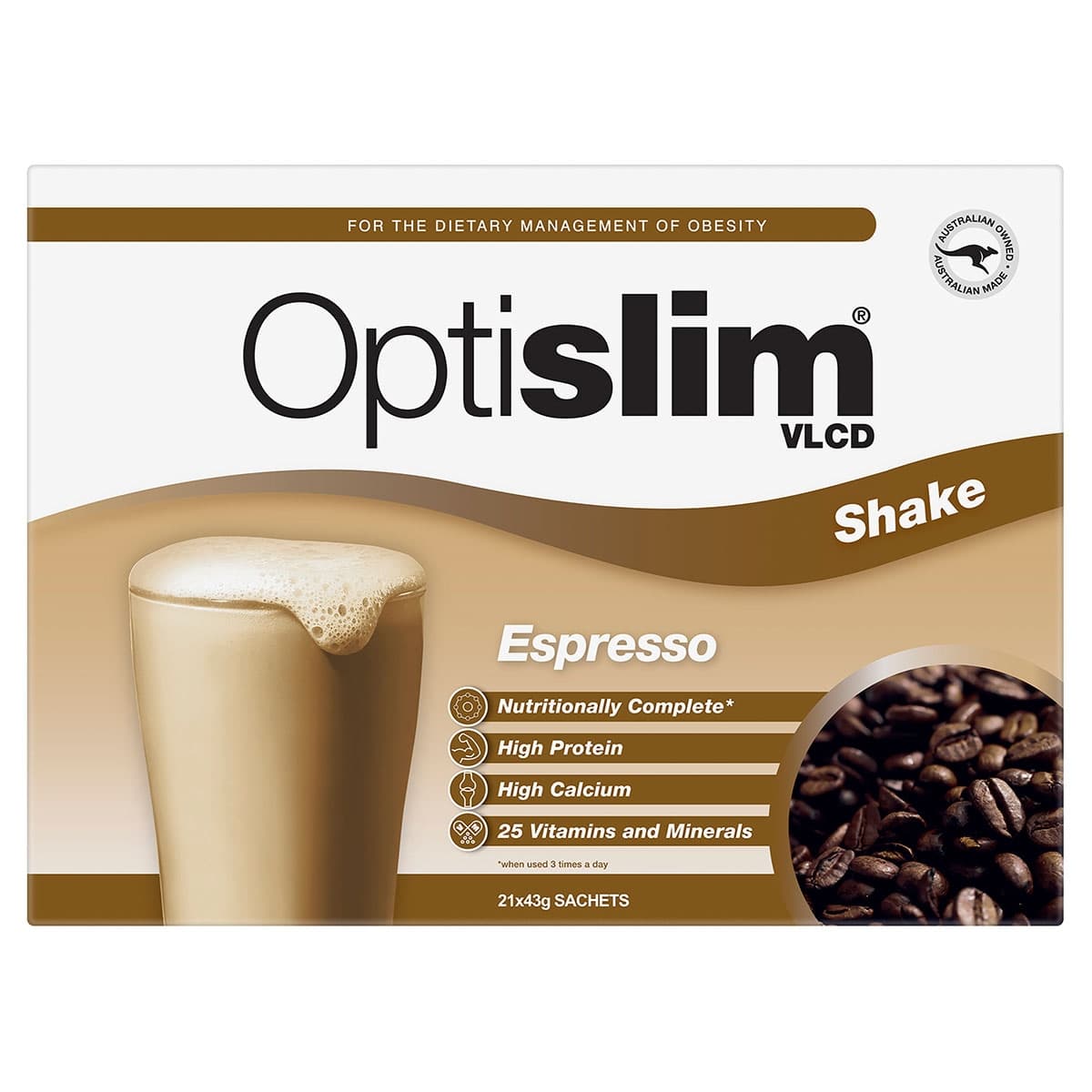 Thumbnail Optislim VLCD Shake Espresso - 21 x 43g Sachets