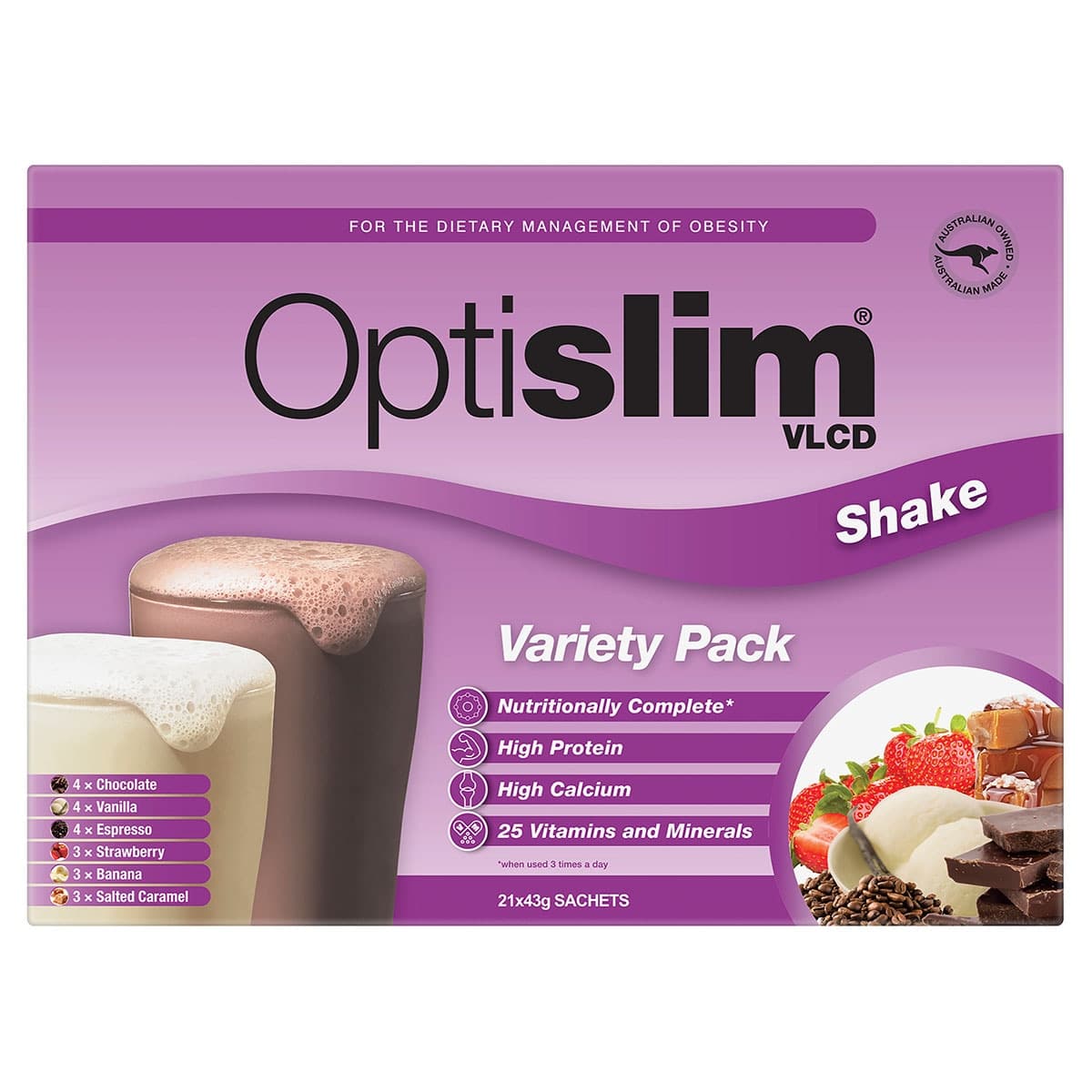 Thumbnail Optislim VLCD Shake Variety Pack - 21 x 43g Sachets