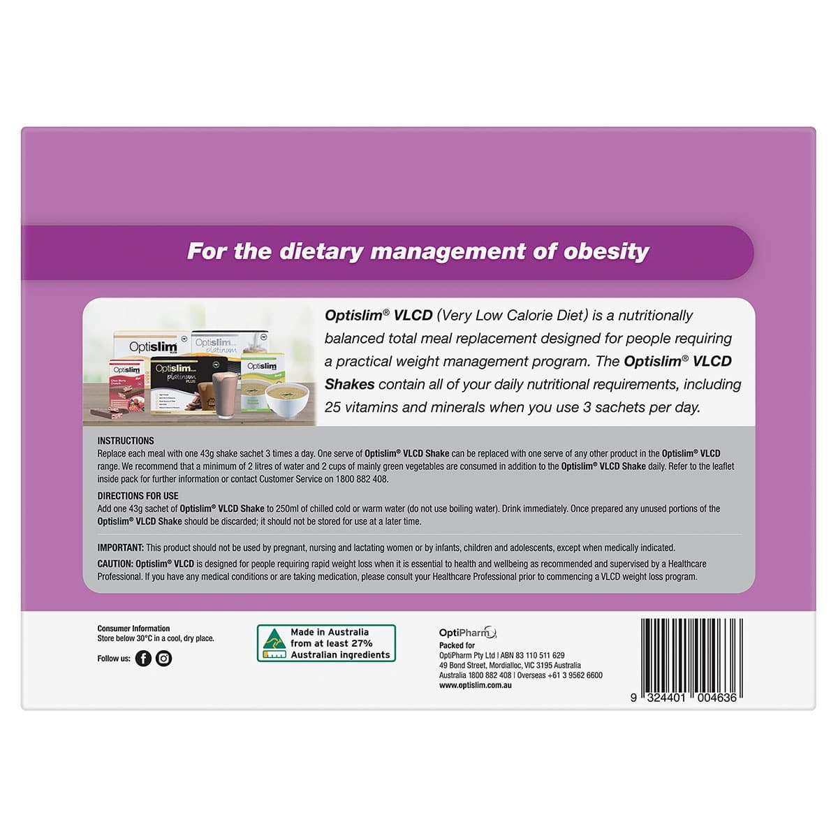 Thumbnail Optislim VLCD Shake Variety Pack - 21 x 43g Sachets