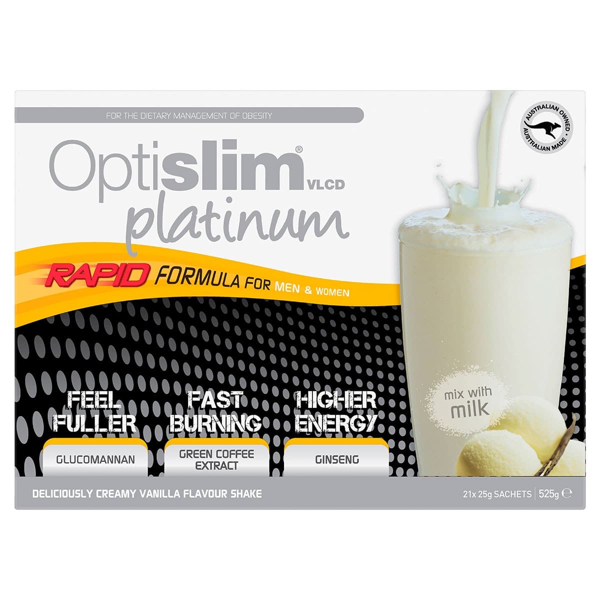 Thumbnail Optislim VLCD Platinum Shake Vanilla - 21 x 25g Sachets