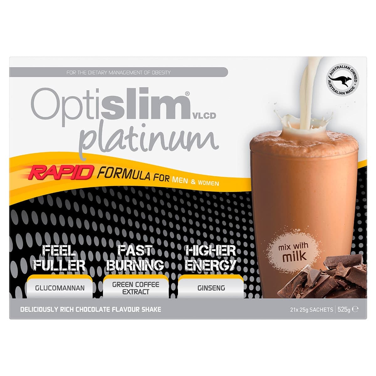 Thumbnail Optislim VLCD Platinum Shake Chocolate - 21 x 25g Sachets
