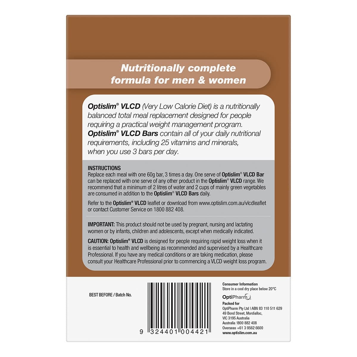 Thumbnail Optislim VLCD Bars Choc Fudge - 5 x 60g