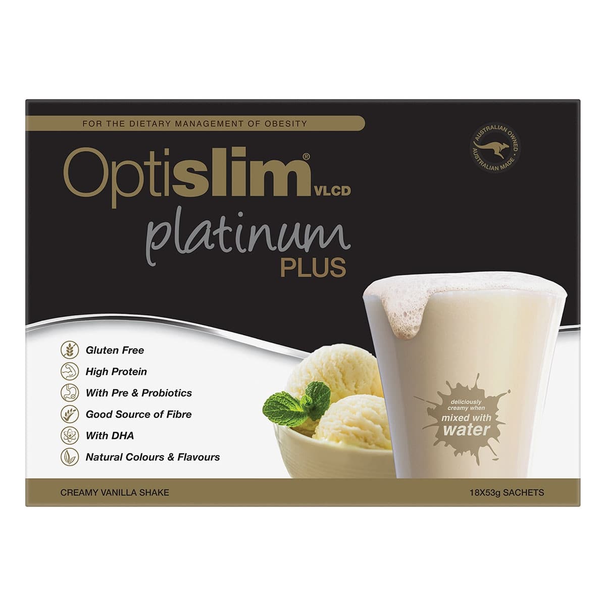 Thumbnail Optislim VLCD Platinum Plus Shake Vanilla - 18 x 53g Sachets