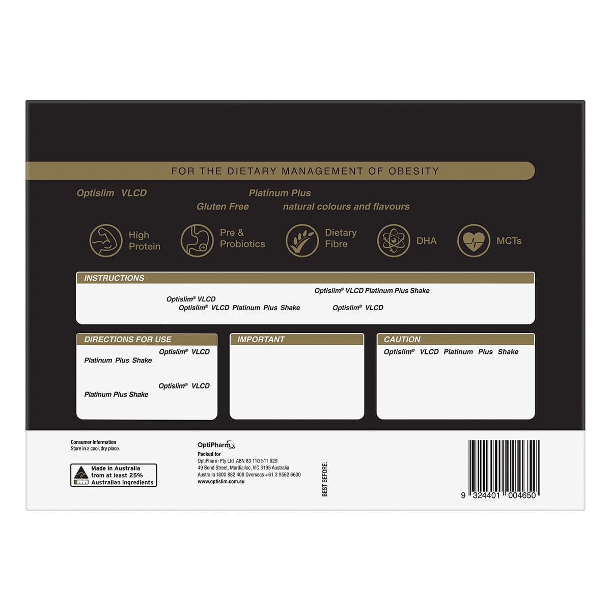 Thumbnail Optislim VLCD Platinum Plus Shake Vanilla - 18 x 53g Sachets