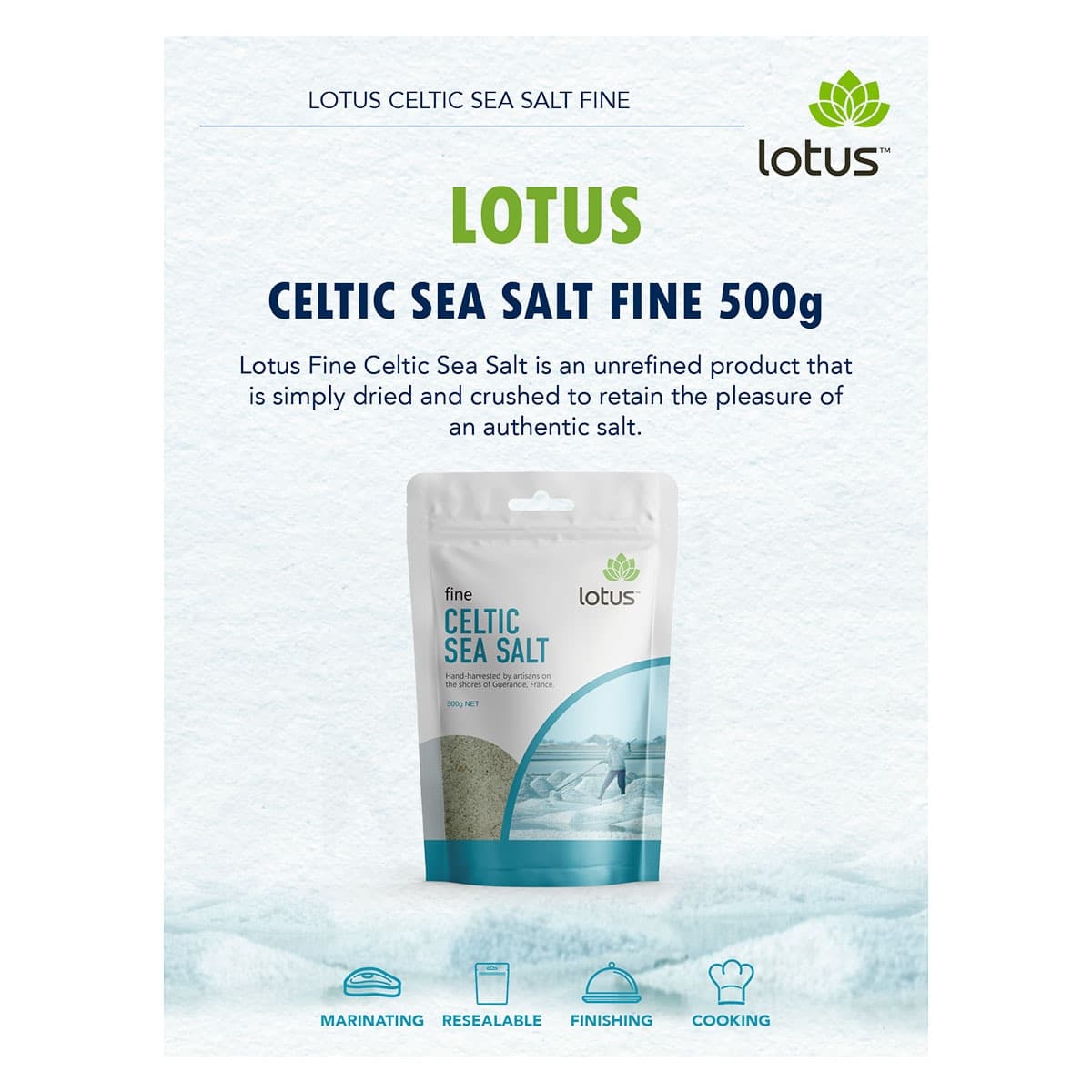 Thumbnail Lotus Fine Celtic Sea Salt 500g