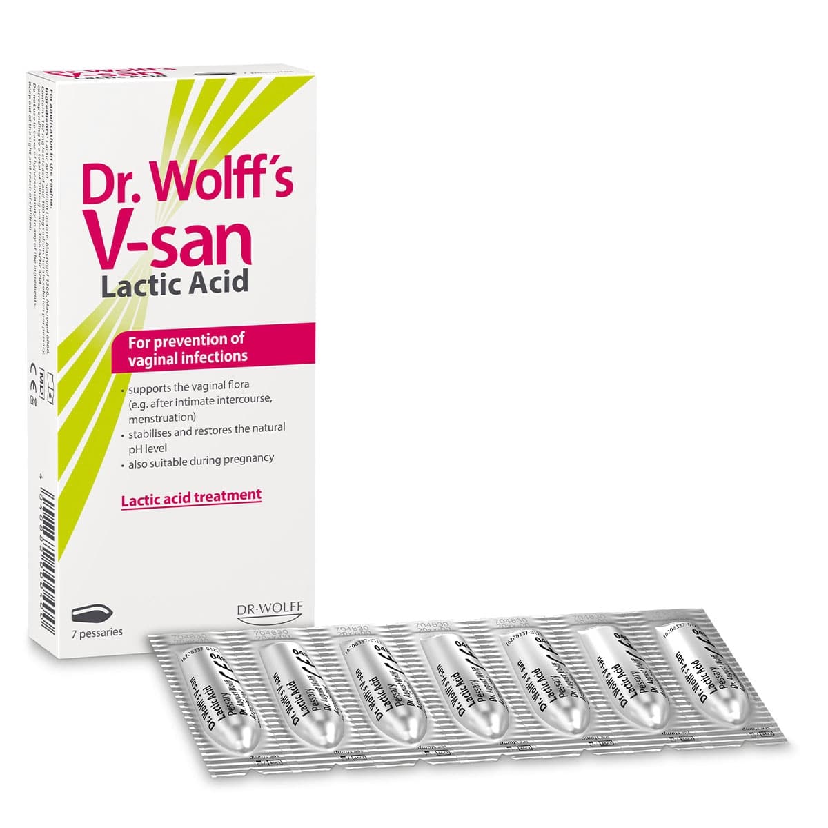 Thumbnail Dr Wolff's V-san Lactic Acid Pessaries 7 Pack