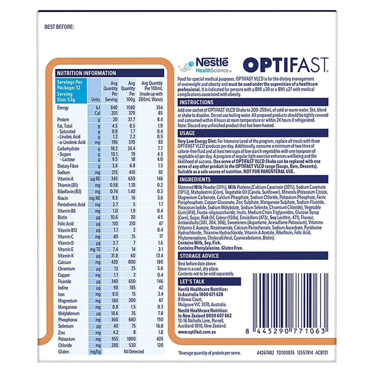 Thumbnail Optifast VLCD Shake Caramel 12 x 53g