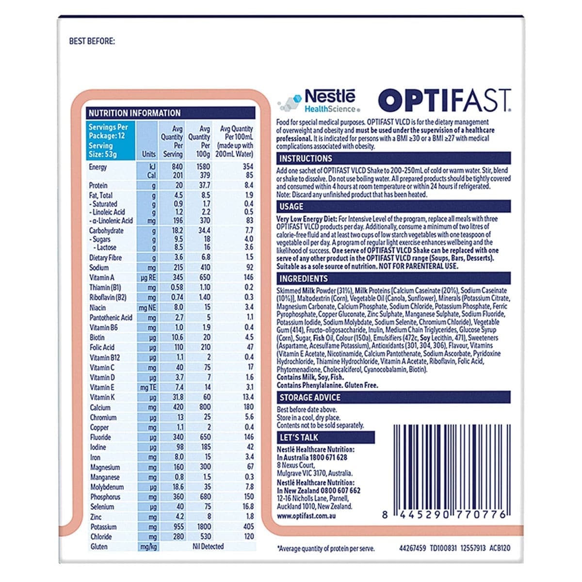 Thumbnail Optifast VLCD Shake Chai 12 x 53g