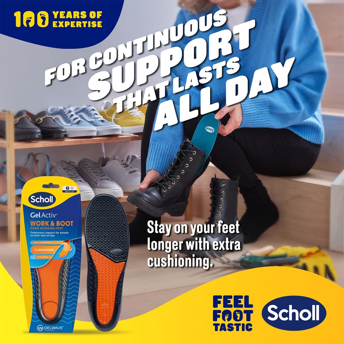 Thumbnail Scholl Gel Activ Work & Boot Insoles Small 1 Pair