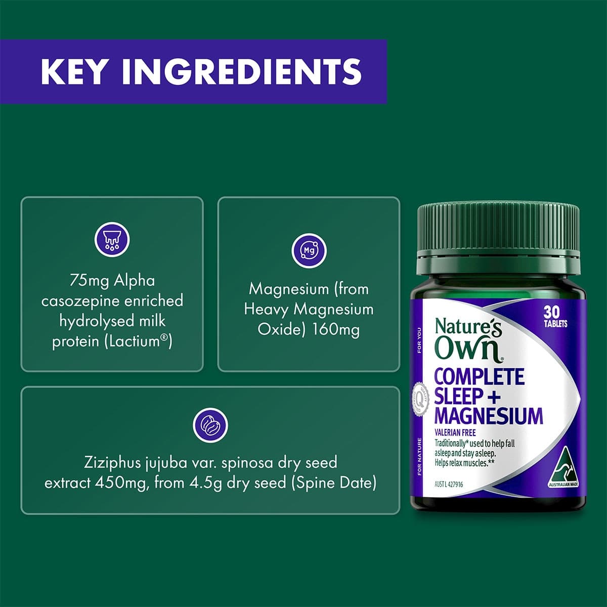 Thumbnail Nature's Own Complete Sleep + Magnesium 30 Tablets