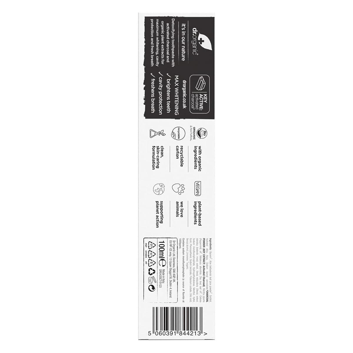 Thumbnail Dr Organic Charcoal Whitening Toothpaste 100ml