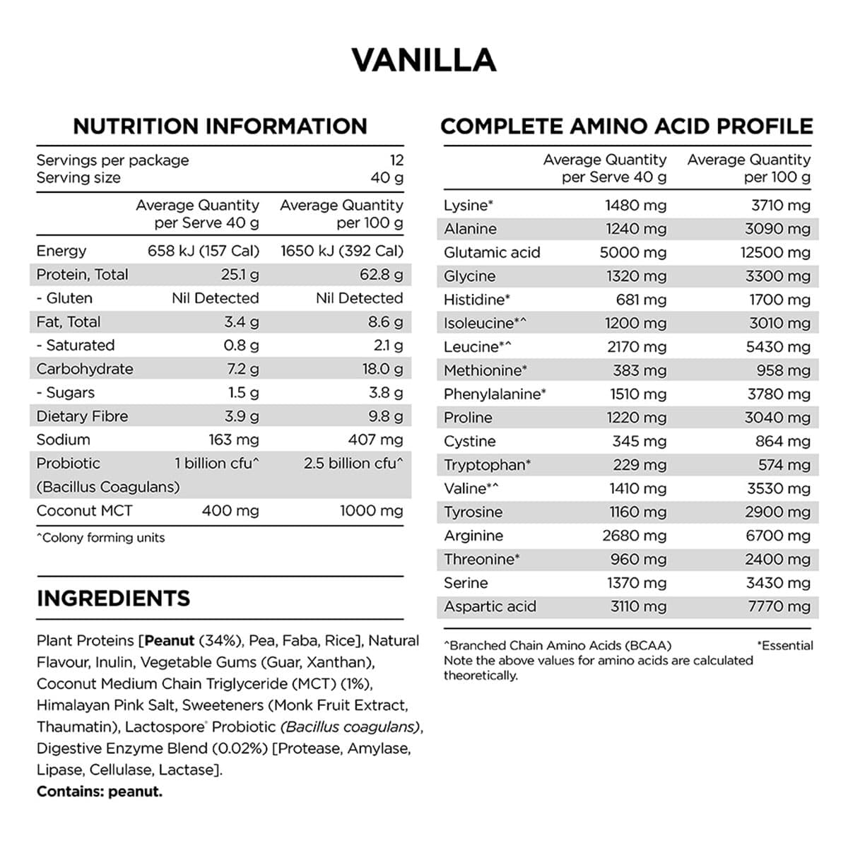 Thumbnail PranaOn Vegan Peanut Protein Powder Vanilla 500g