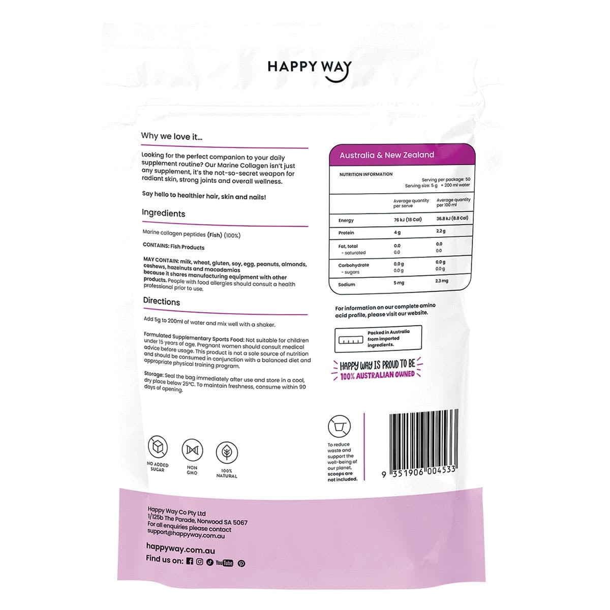 Thumbnail Happy Way Marine Collagen Powder Unflavoured 250g