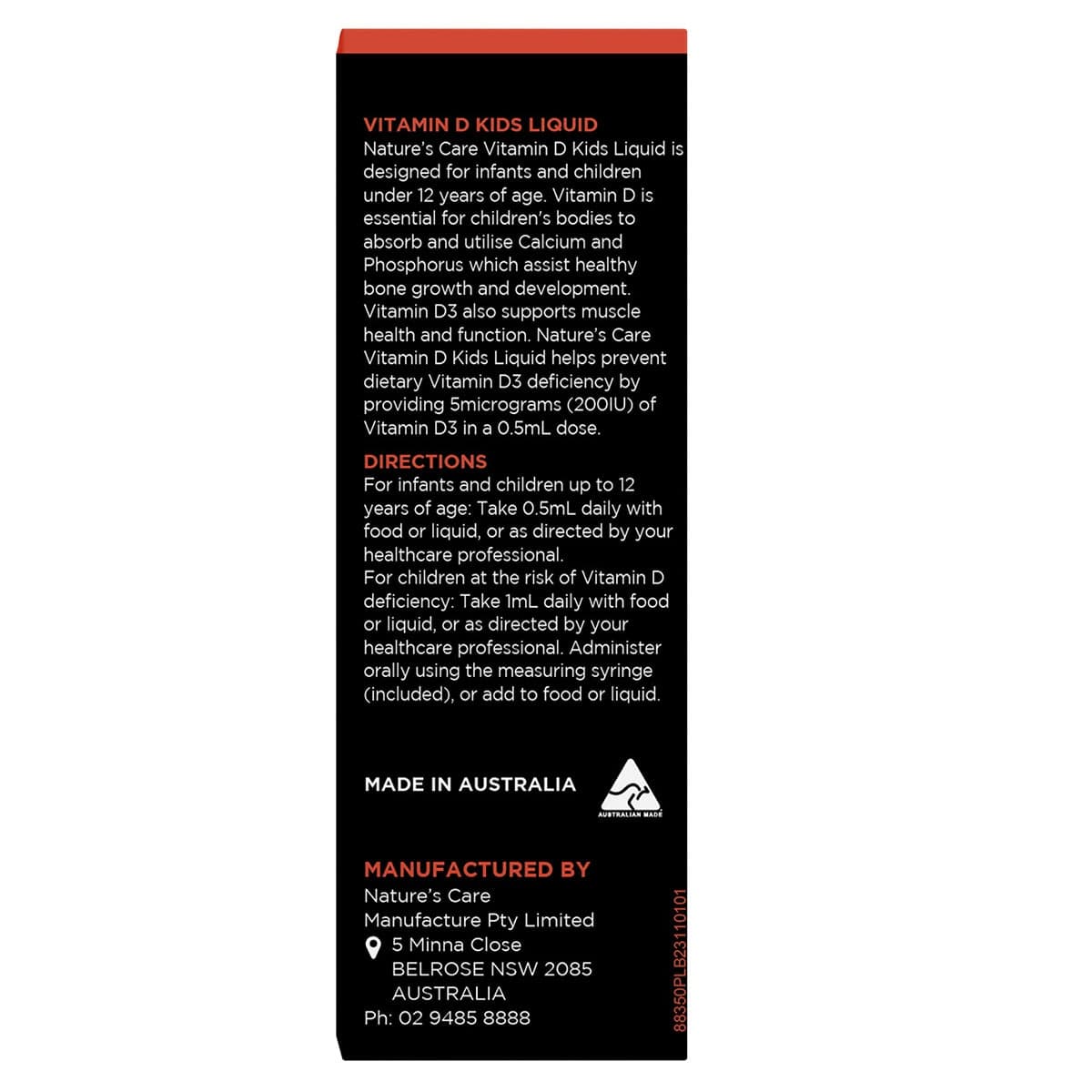 Thumbnail Nature's Care Pro Kids Vitamin D Liquid 20ml