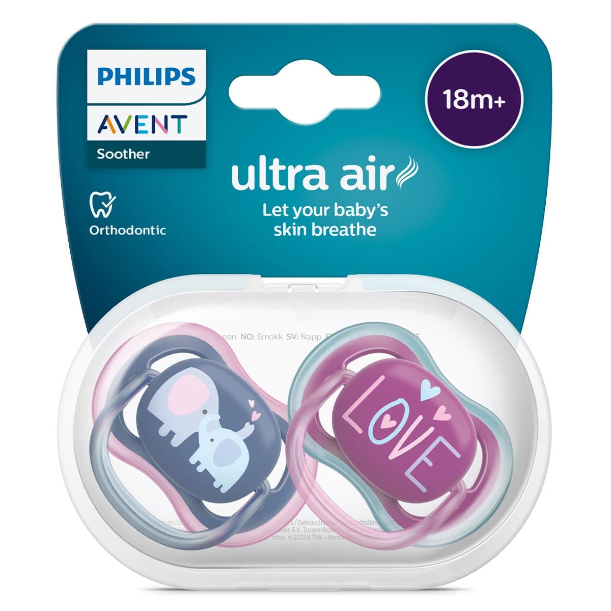 Thumbnail Avent Ultra Air Soothers 18 Months+ 2 Pack Assorted Colours