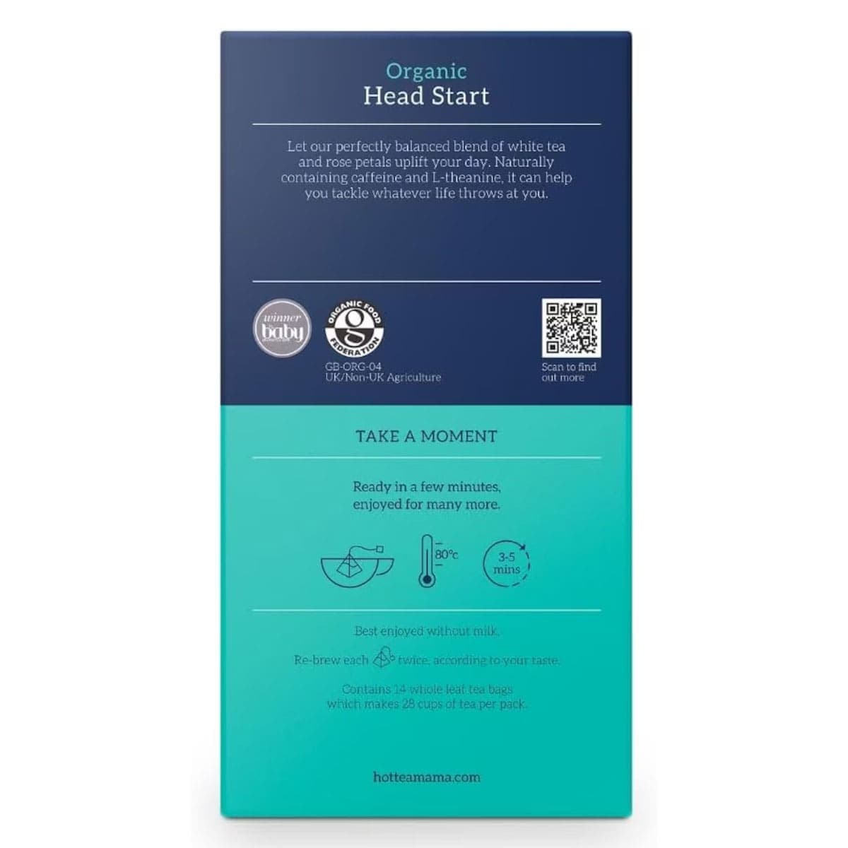 Thumbnail Hottea Mama Organic Head Start White Tea 14 Pack