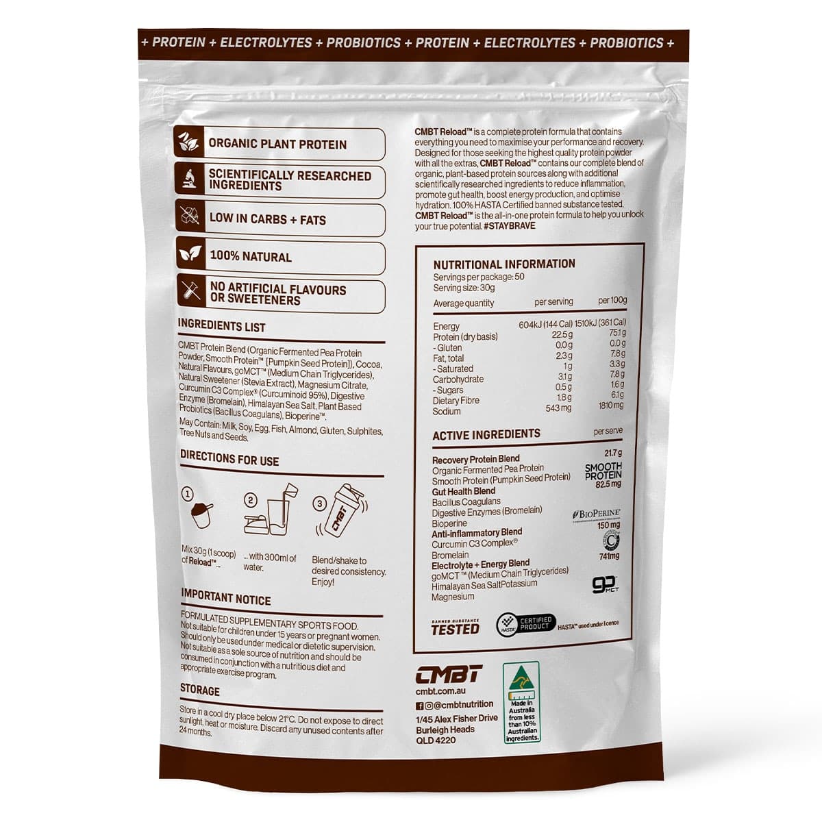 Thumbnail CMBT Reload Protein Powder Chocolate 1.5kg