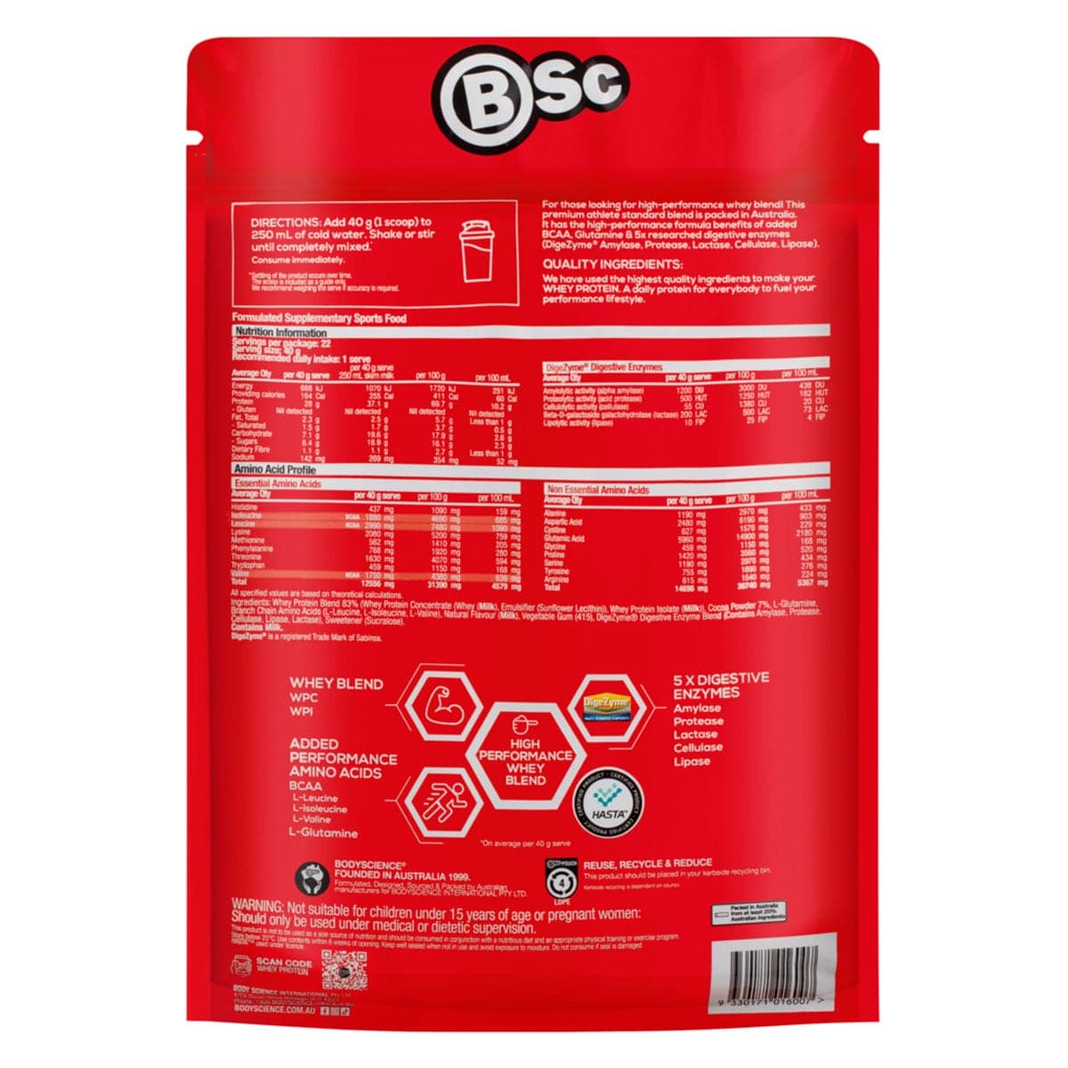 Thumbnail BSc Whey Protein Powder Chocolate 900g