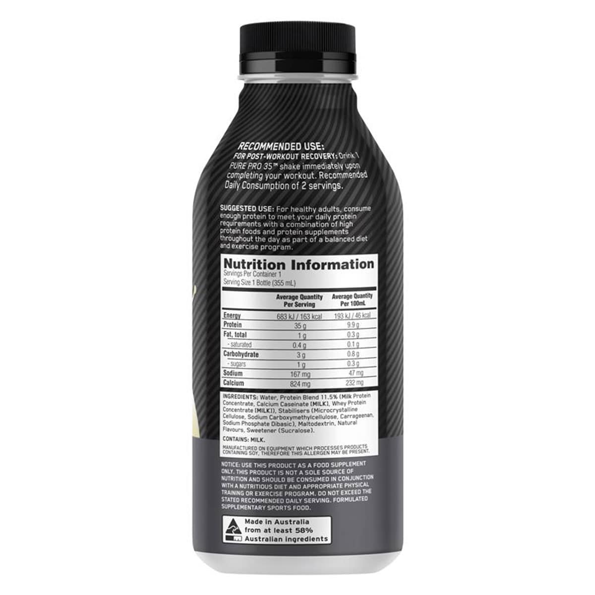 Thumbnail Optimum Nutrition Pure Pro 35 Protein Shake Vanilla 355ml