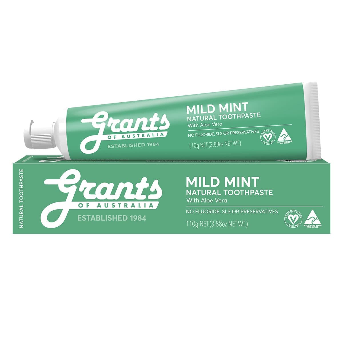 Thumbnail Grants Natural Toothpaste Mild Mint Fluoride Free 110g