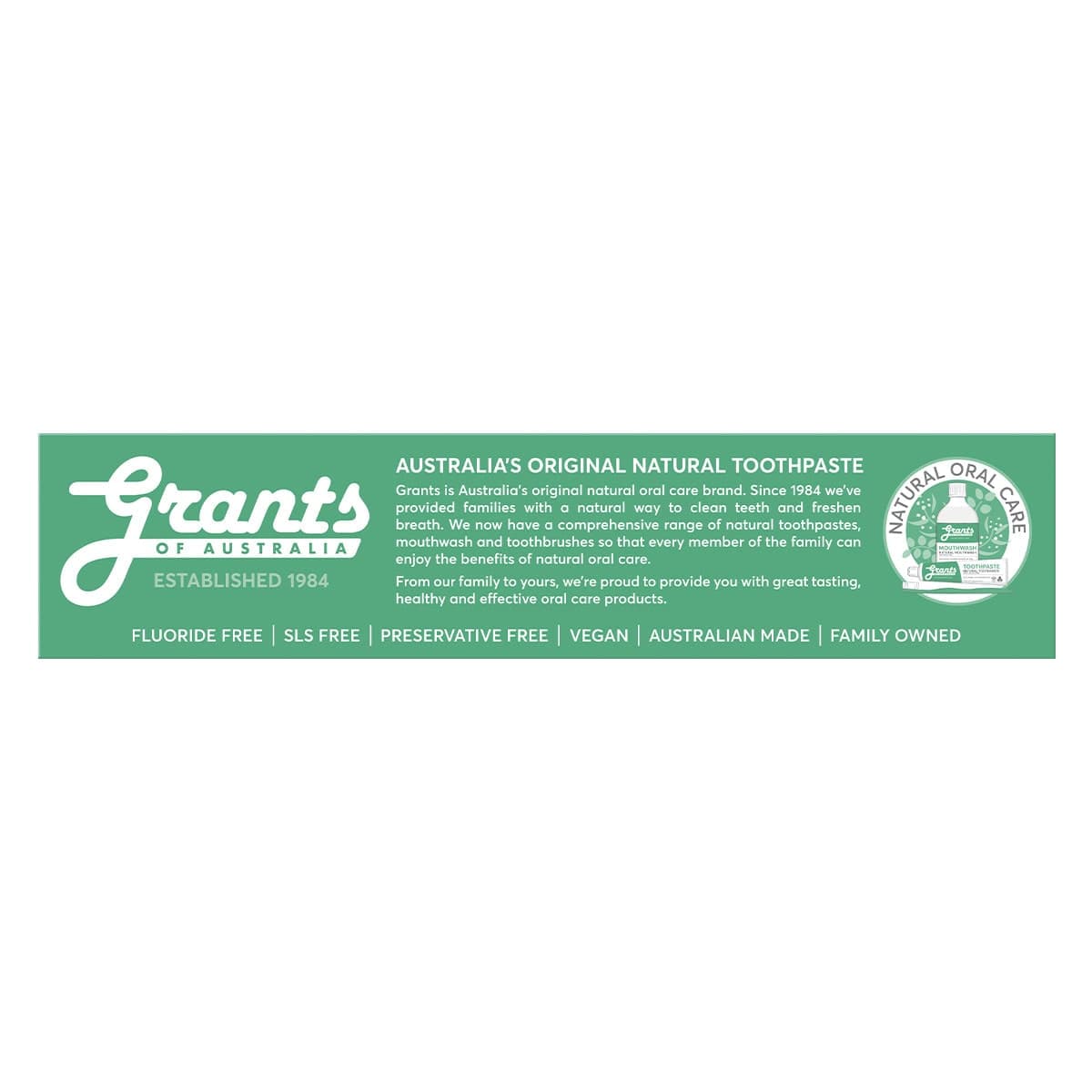 Thumbnail Grants Natural Toothpaste Mild Mint Fluoride Free 110g