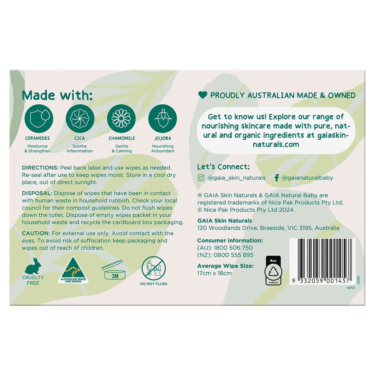 Thumbnail GAIA Biodegradable Water Wipes 280 Pack