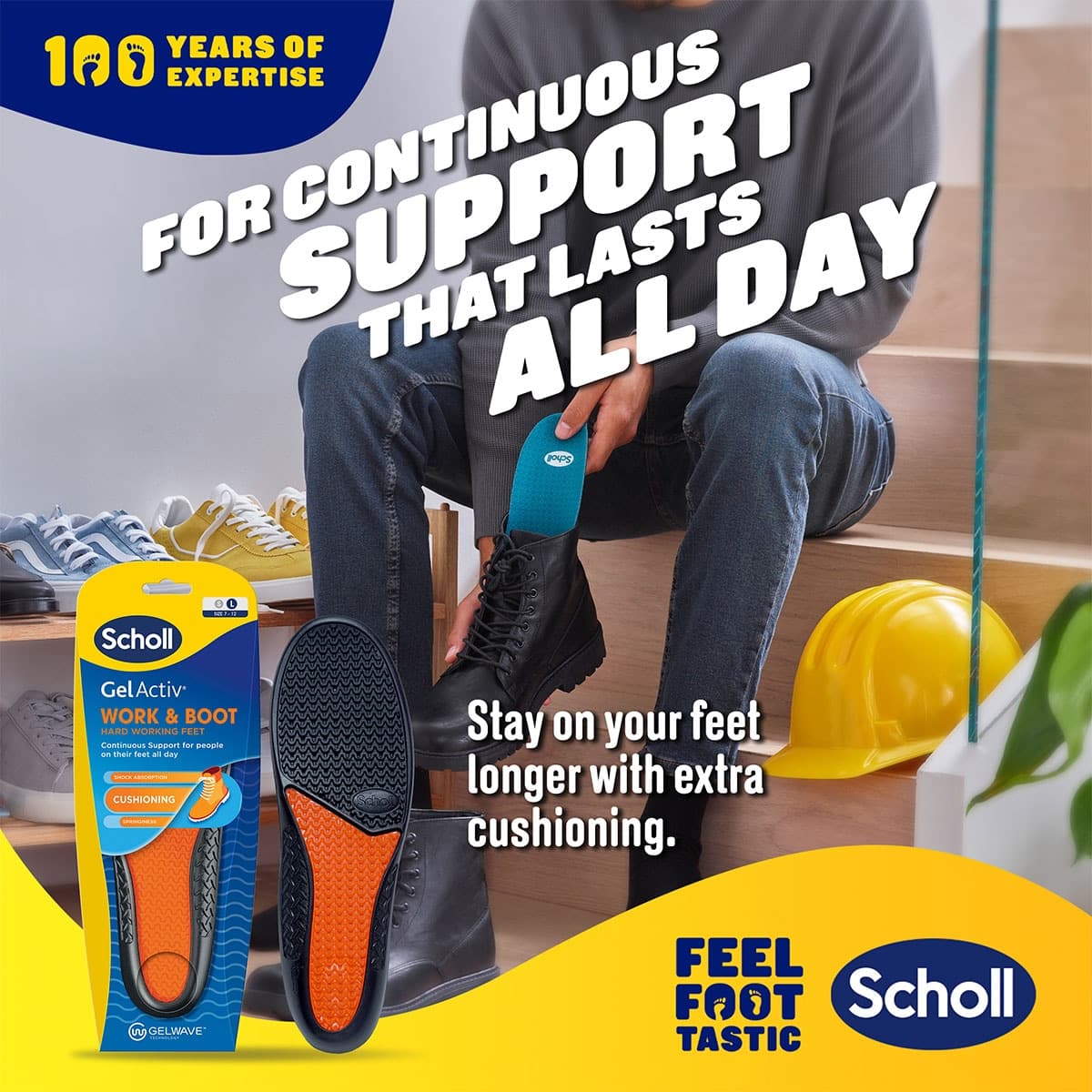 Thumbnail Scholl Gel Activ Work & Boot Insoles Large 1 Pair