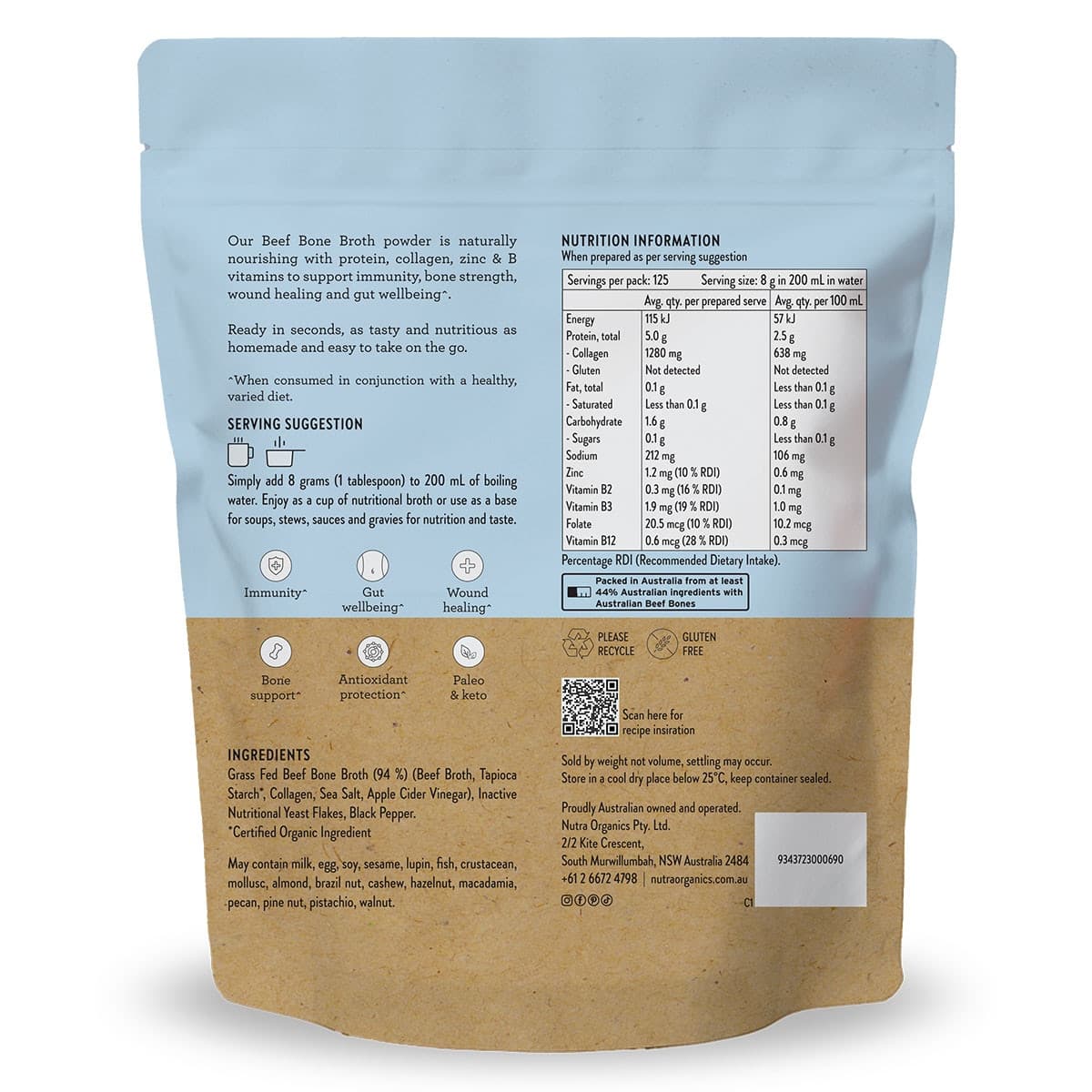 Thumbnail Nutra Naturals Beef Bone Broth Hearty Original 1kg