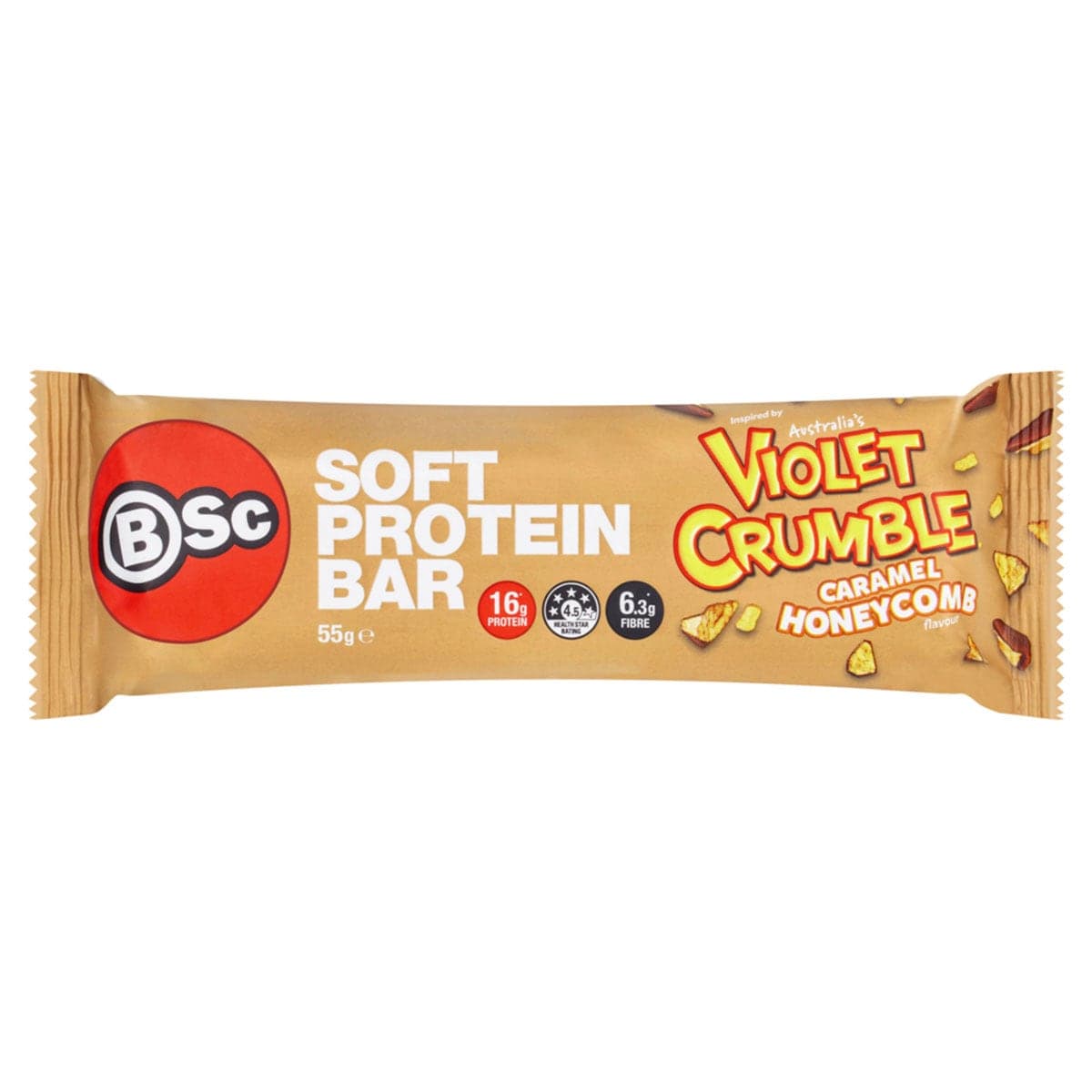 Thumbnail BSc x Violet Crumble Soft Protein Bars Caramel Honeycomb Box 12 x 55g
