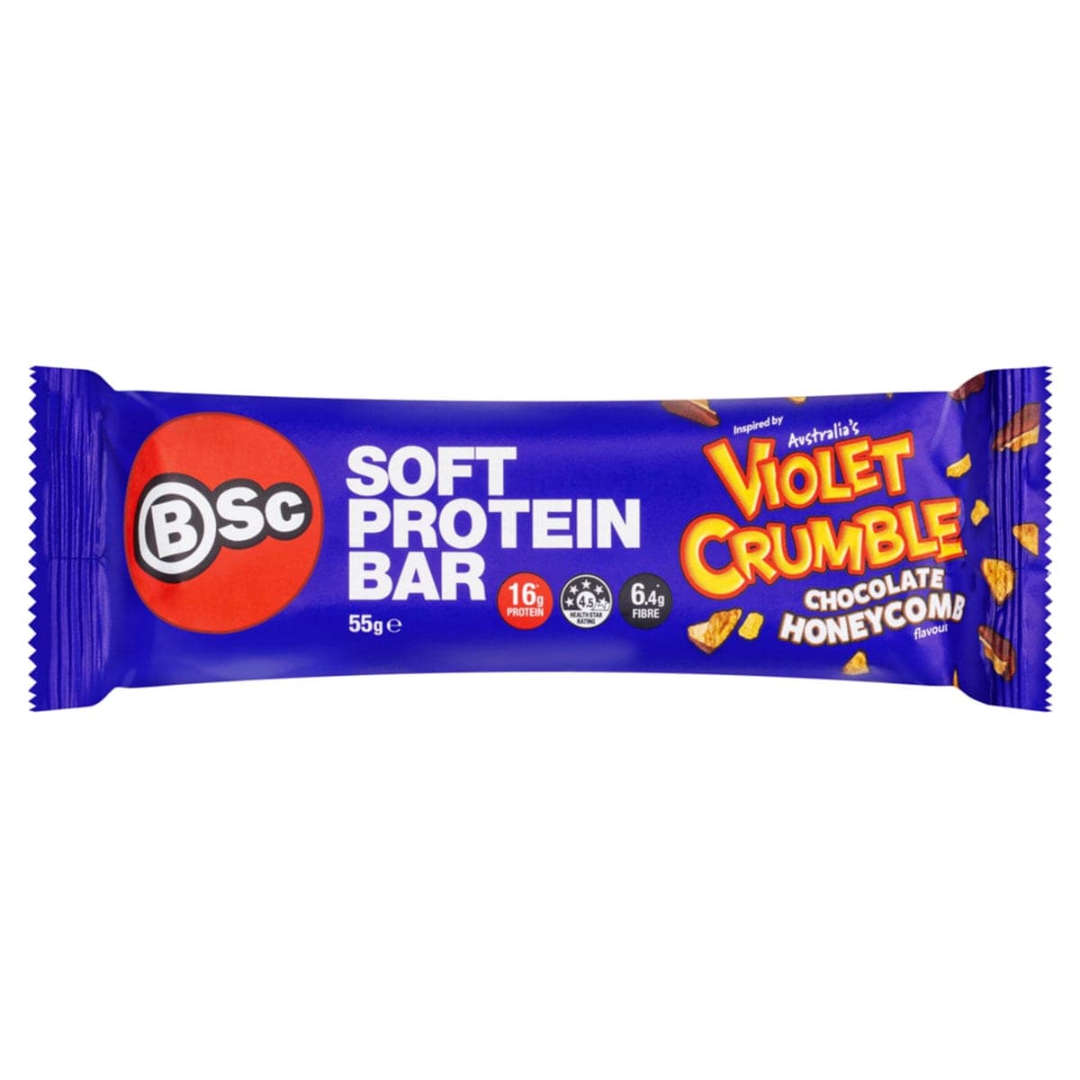 Thumbnail BSc x Violet Crumble Soft Protein Bars Choc Honeycomb Box 12 x 55g