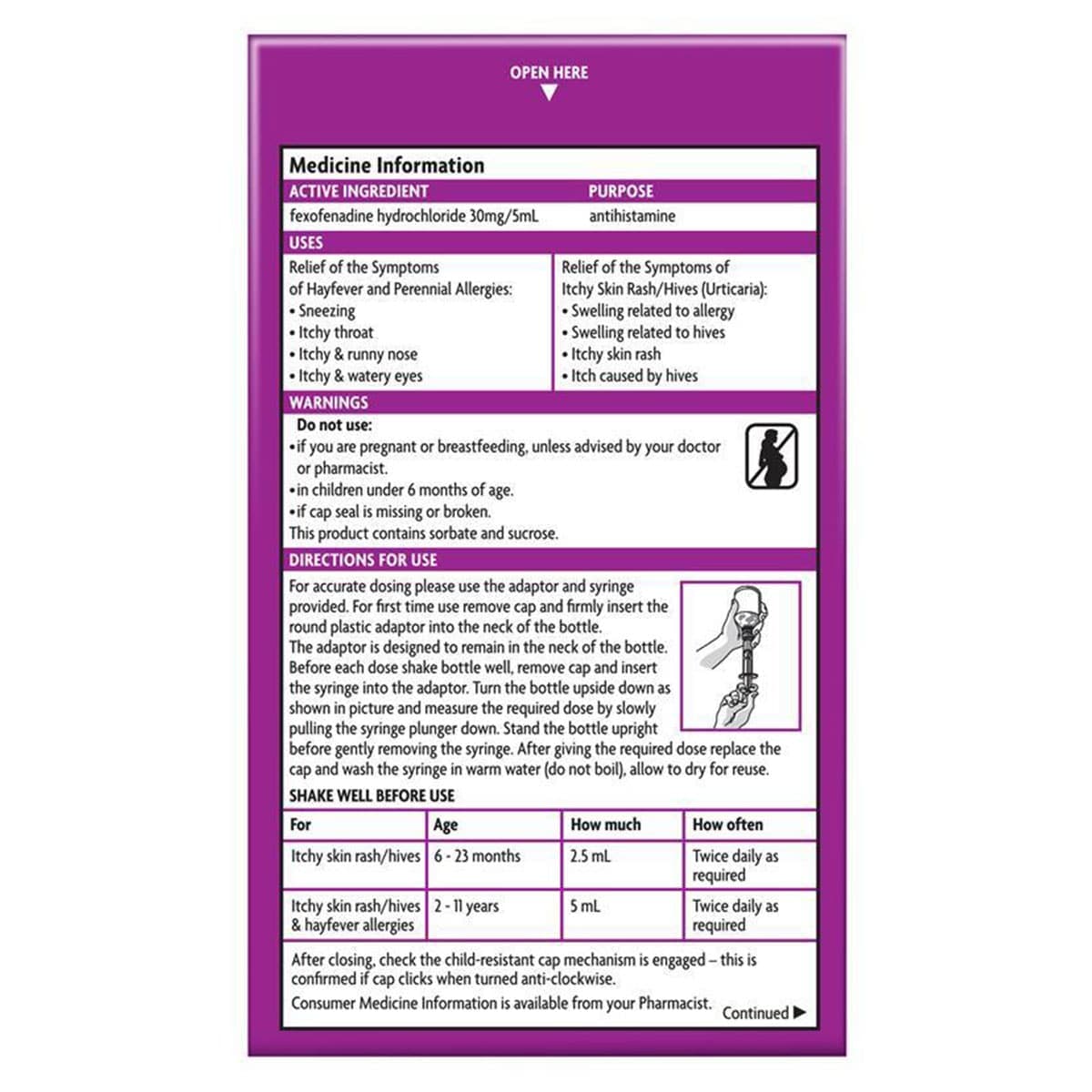 Thumbnail Telfast Kids Oral Liquid Hayfever Allergy Relief 150ml (New Formulation)