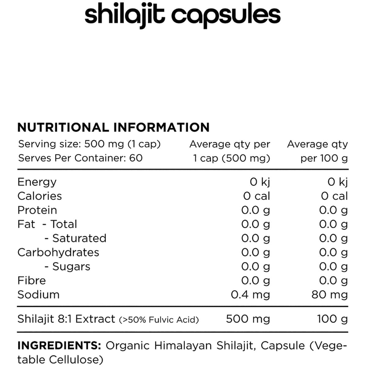 Thumbnail Switch Nutrition Organic Himalayan Shilajit 8:1 - 60 Capsules