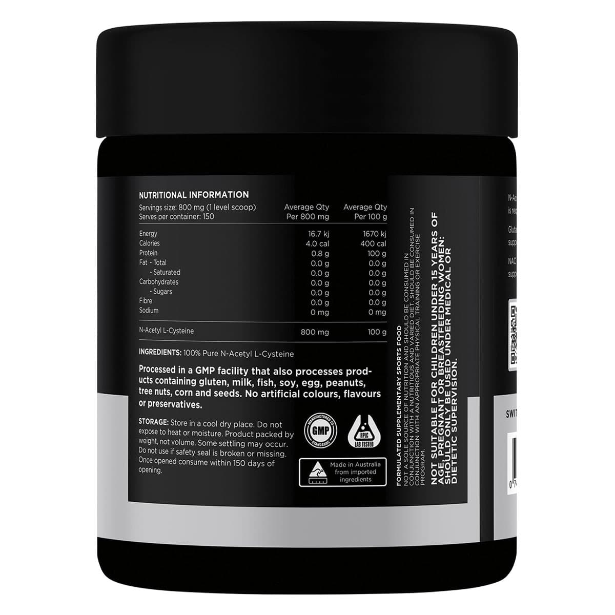 Thumbnail Switch Nutrition NAC 100% N-Acetyl L-Cystine Powder 120g